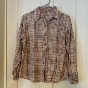 Woolrich long sleeve button up ladies petite large